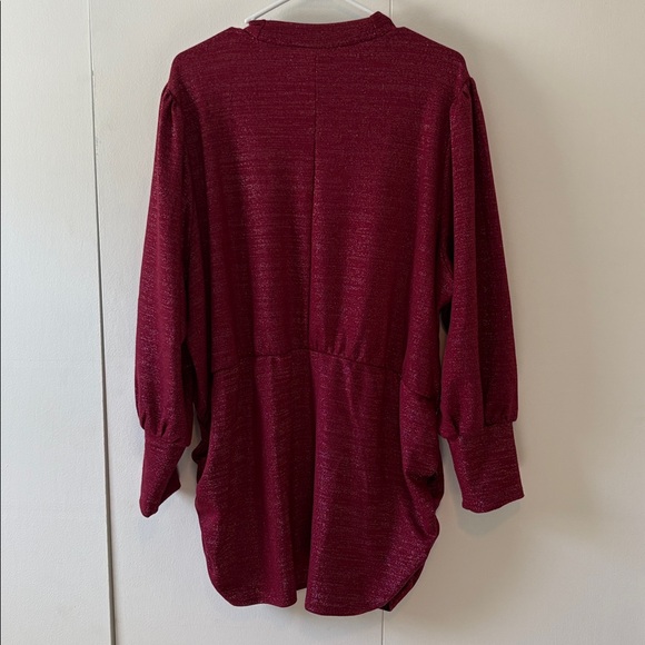 Lane Bryant Sparkling Red Knit Keyhole‎ Top - Picture 7 of 8